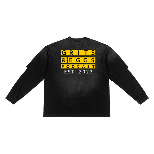 Signature Logo - Grunge Faux Two-Piece Long Sleeve Tee