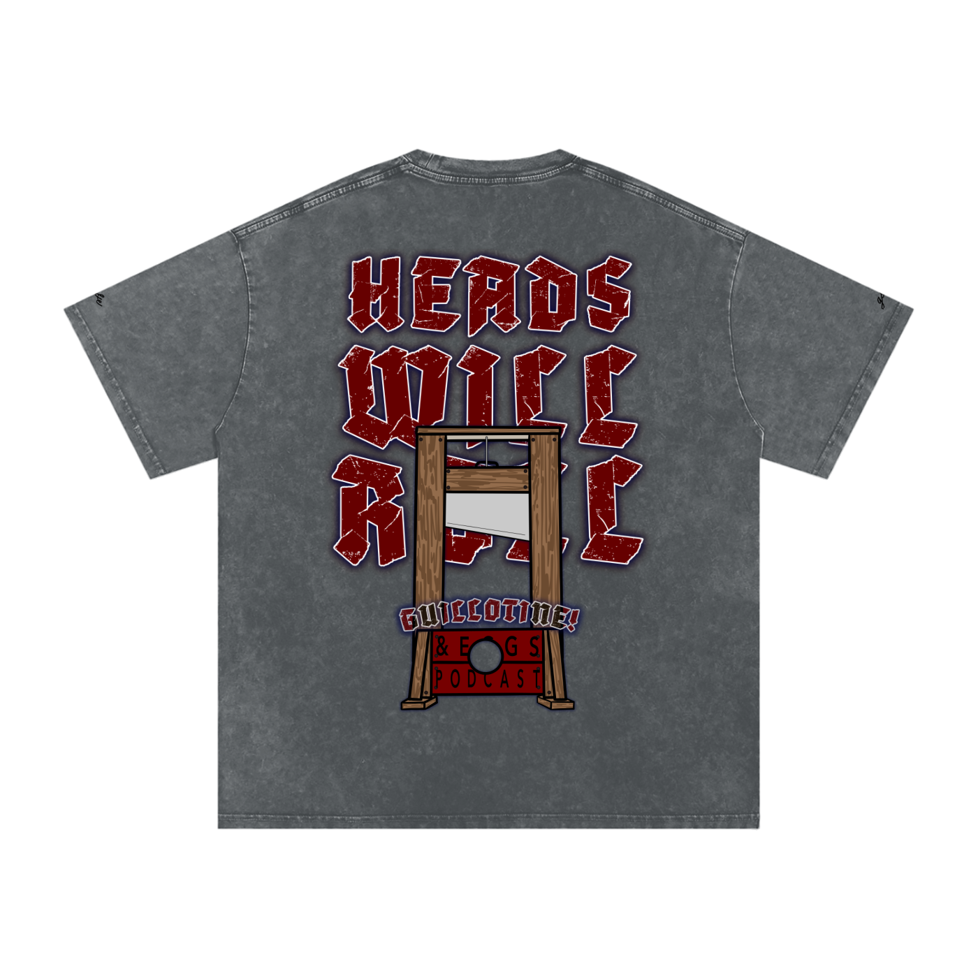 Guillotine & Eggs - Snow Washed Oversized Tee