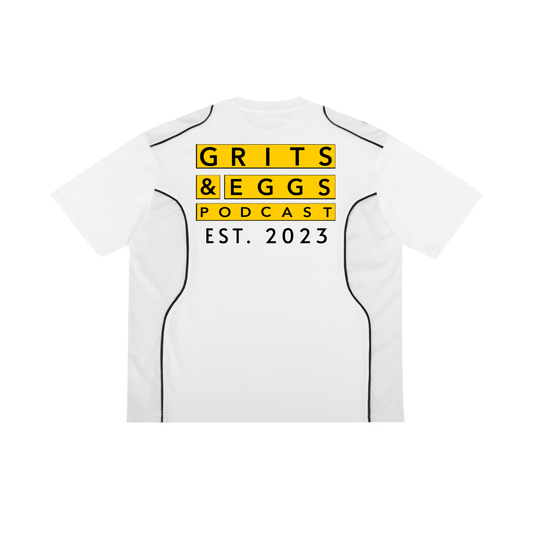 Signature Logo - Piped Panel Jersey Tee (White)