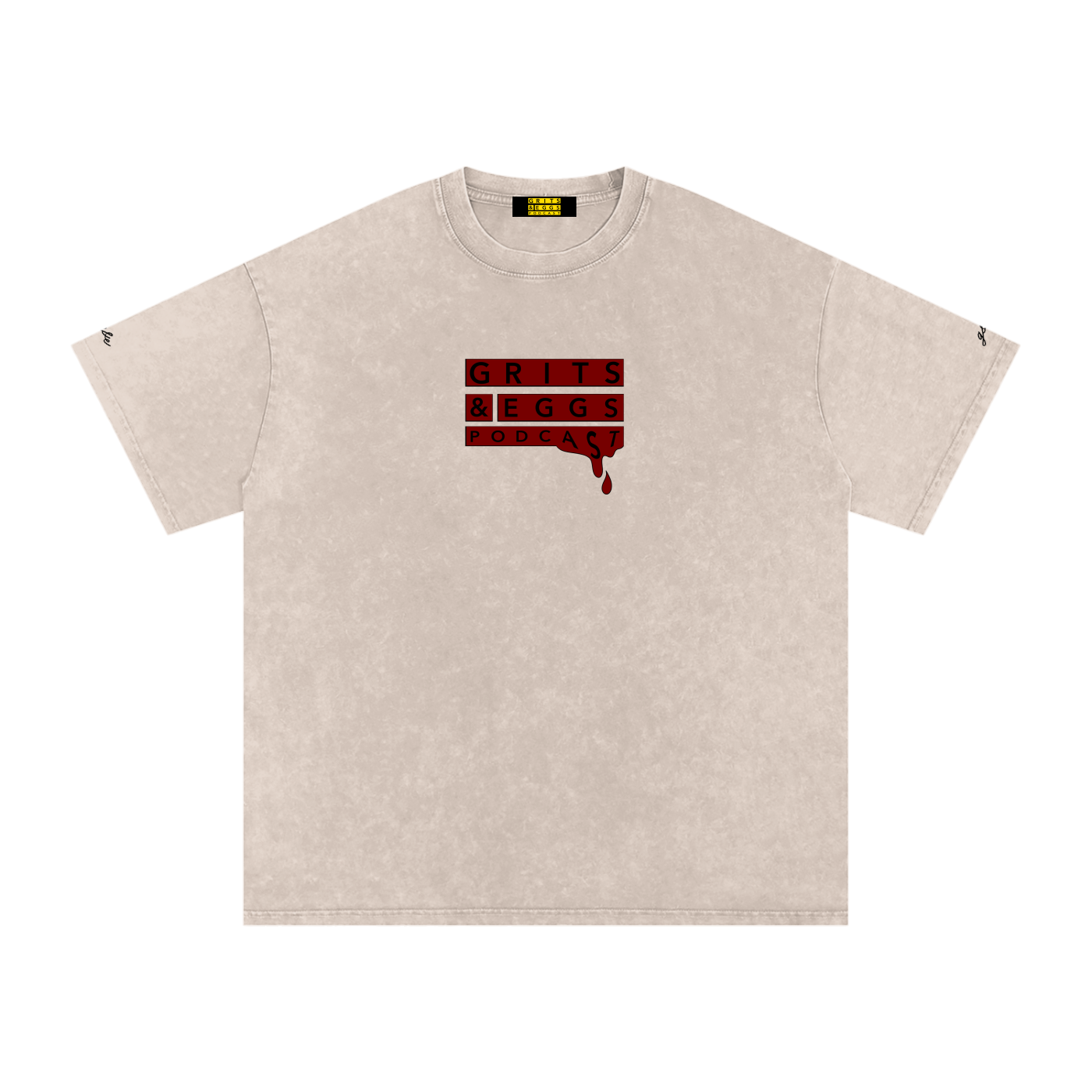 Guillotine & Eggs - Snow Washed Oversized Tee