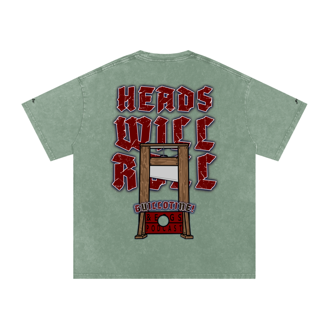 Guillotine & Eggs - Snow Washed Oversized Tee