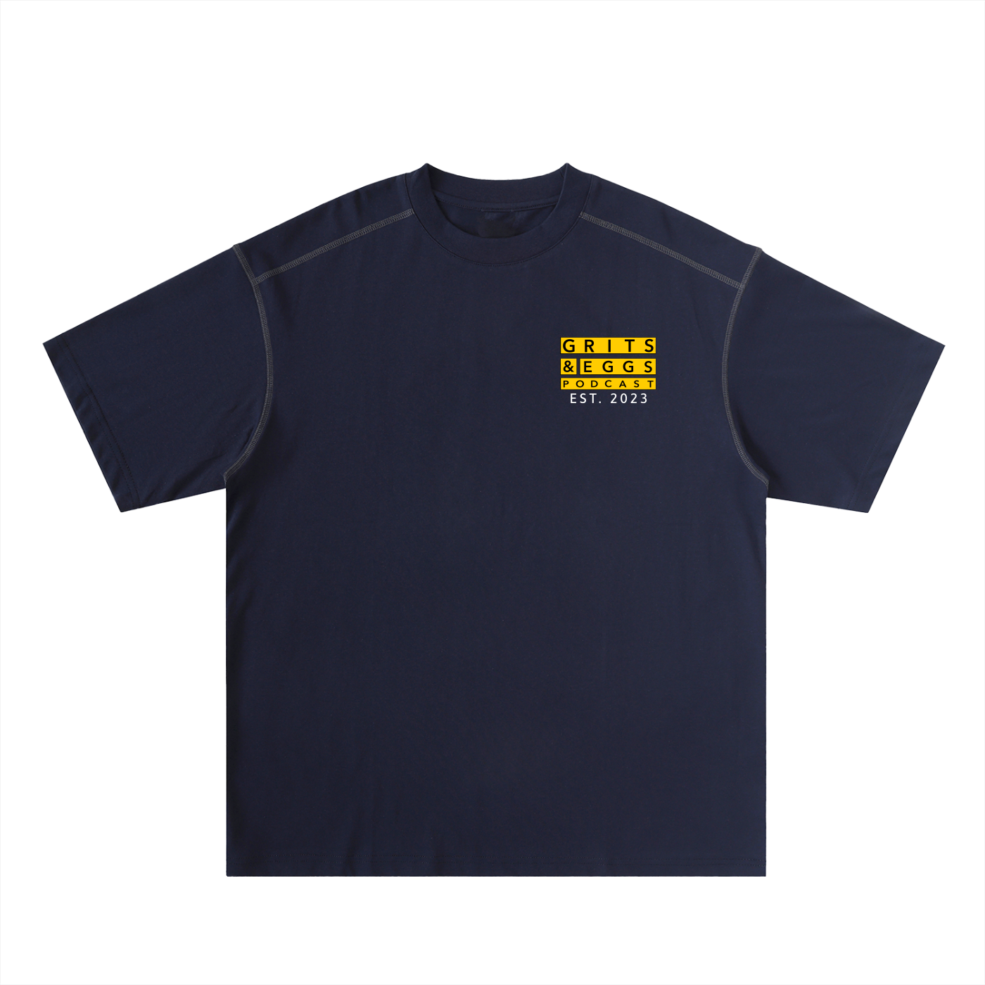 Signature Logo - Oversized Contrast-Stitched Cotton Tee