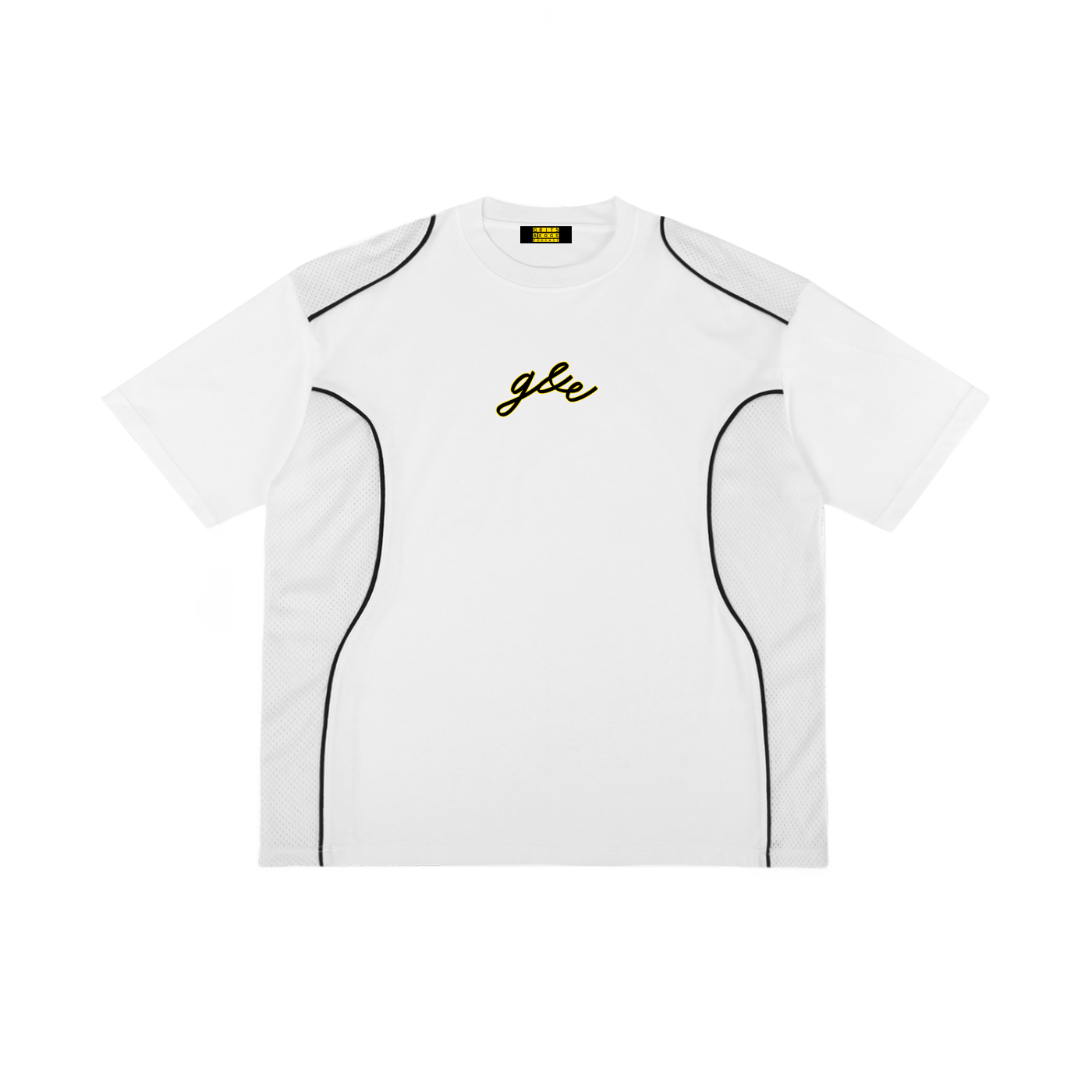 Signature Logo - Piped Panel Jersey Tee (White)