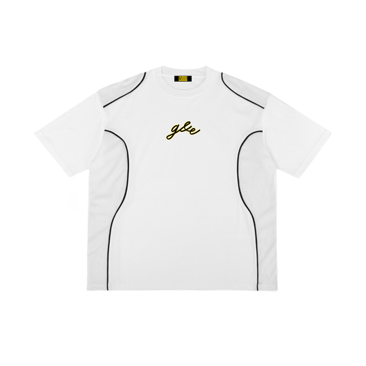 Signature Logo - Piped Panel Jersey Tee (White)