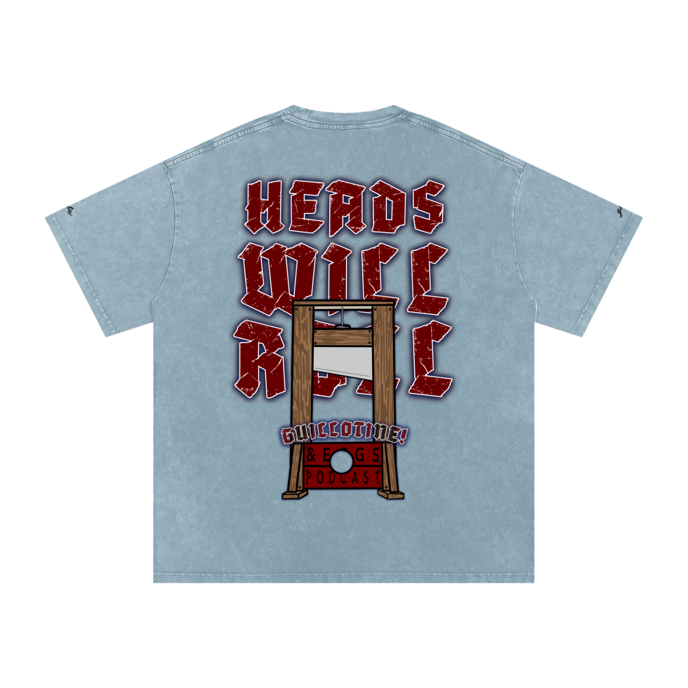 Guillotine & Eggs - Snow Washed Oversized Tee