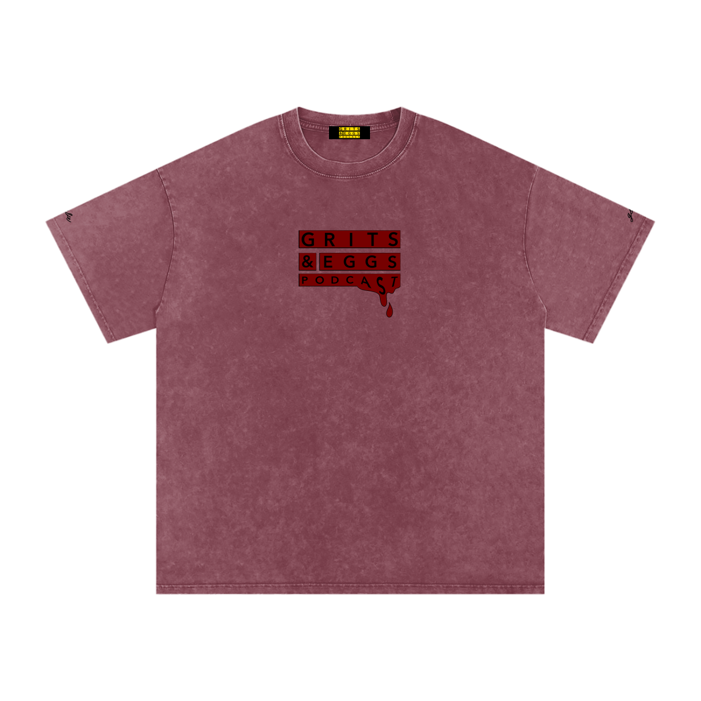 Guillotine & Eggs - Snow Washed Oversized Tee