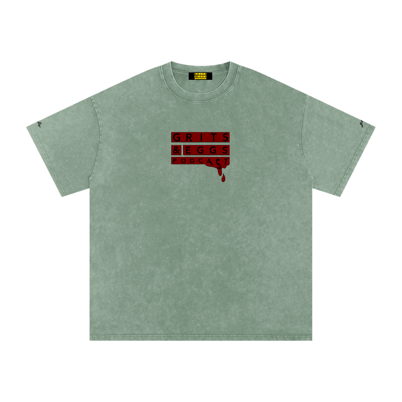 Guillotine & Eggs - Snow Washed Oversized Tee