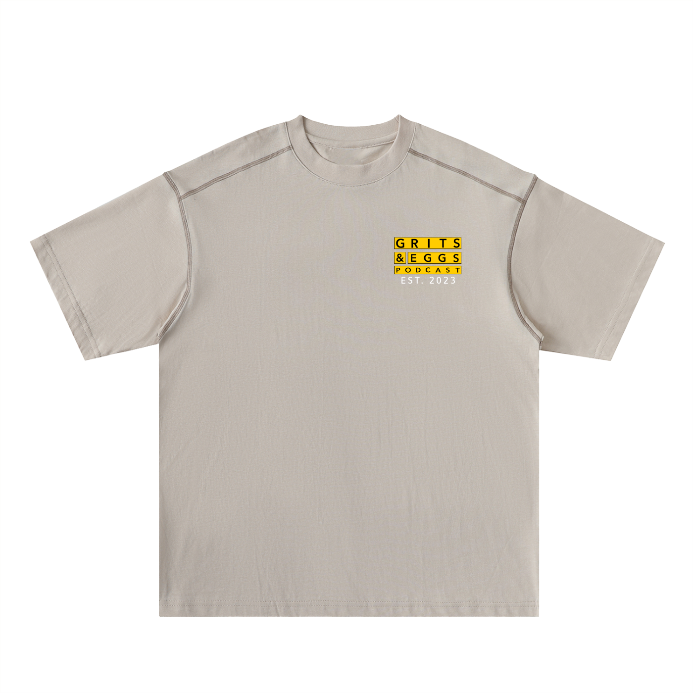 Signature Logo - Oversized Contrast-Stitched Cotton Tee