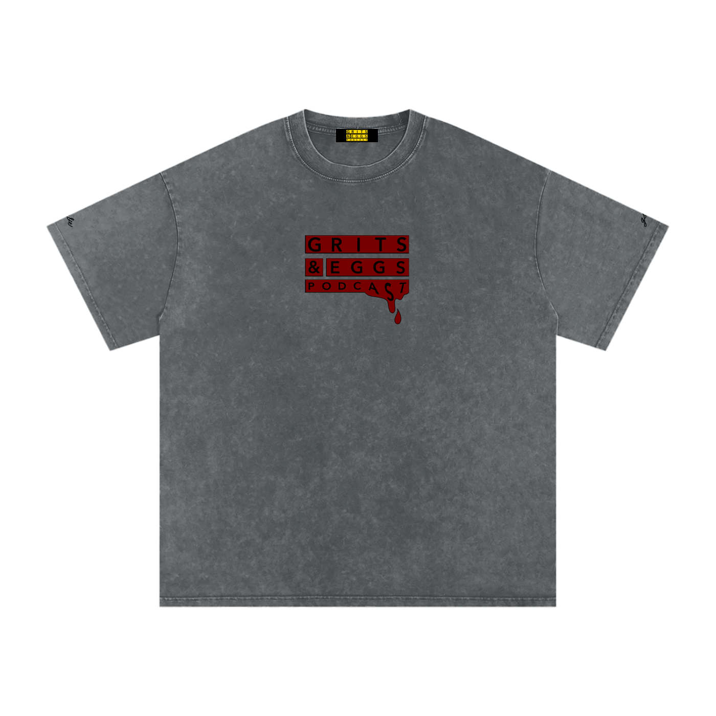 Guillotine & Eggs - Snow Washed Oversized Tee