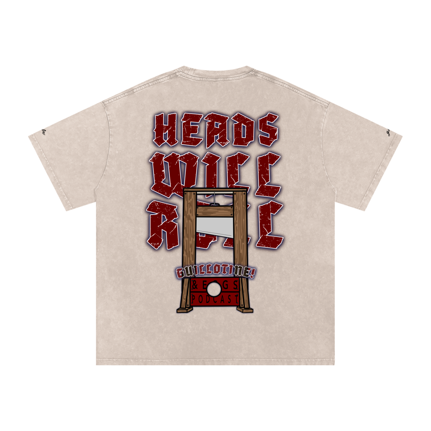 Guillotine & Eggs - Snow Washed Oversized Tee