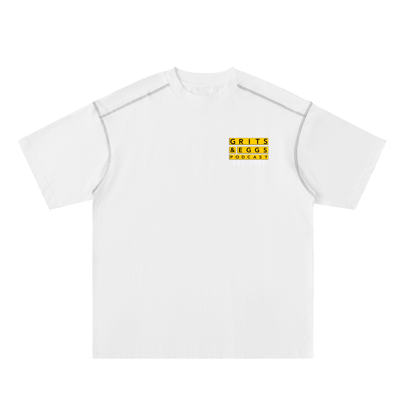 Signature Logo - Oversized Contrast-Stitched Cotton Tee