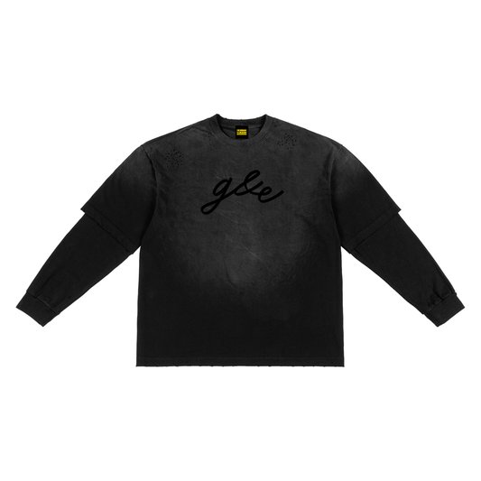 Signature Logo - Grunge Faux Two-Piece Long Sleeve Tee