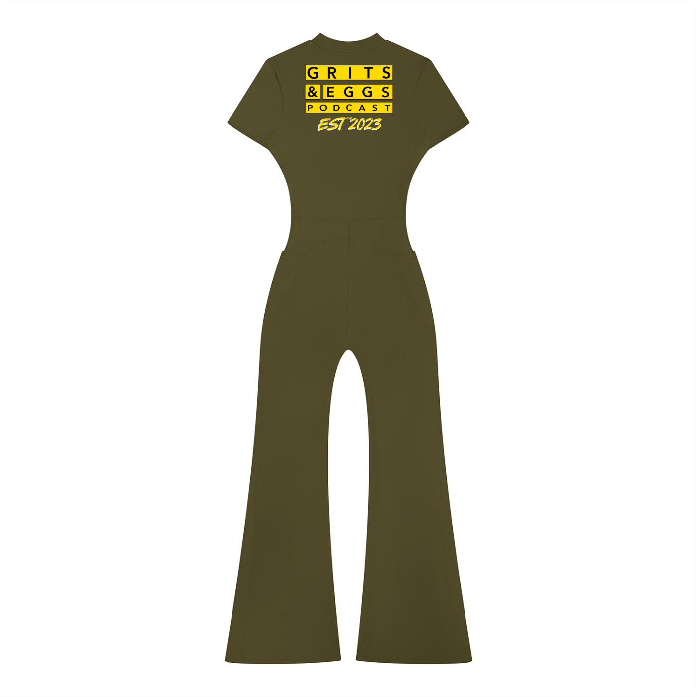 BodyCon Flared Quarter-Zip Jumpsuit