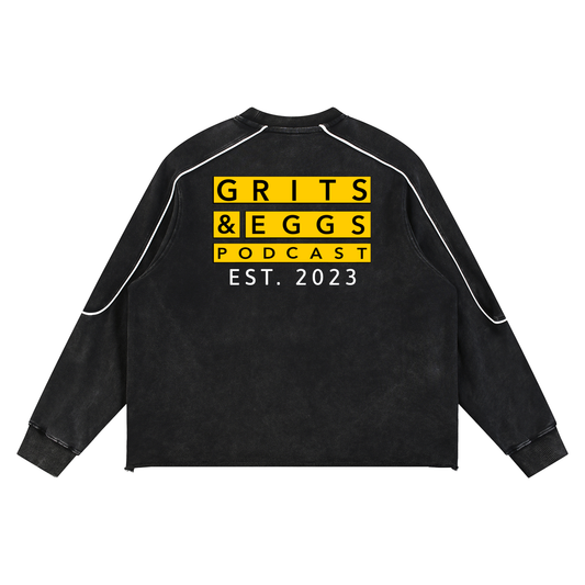 G&E - Mineral Washed Raw Hem Crewneck
