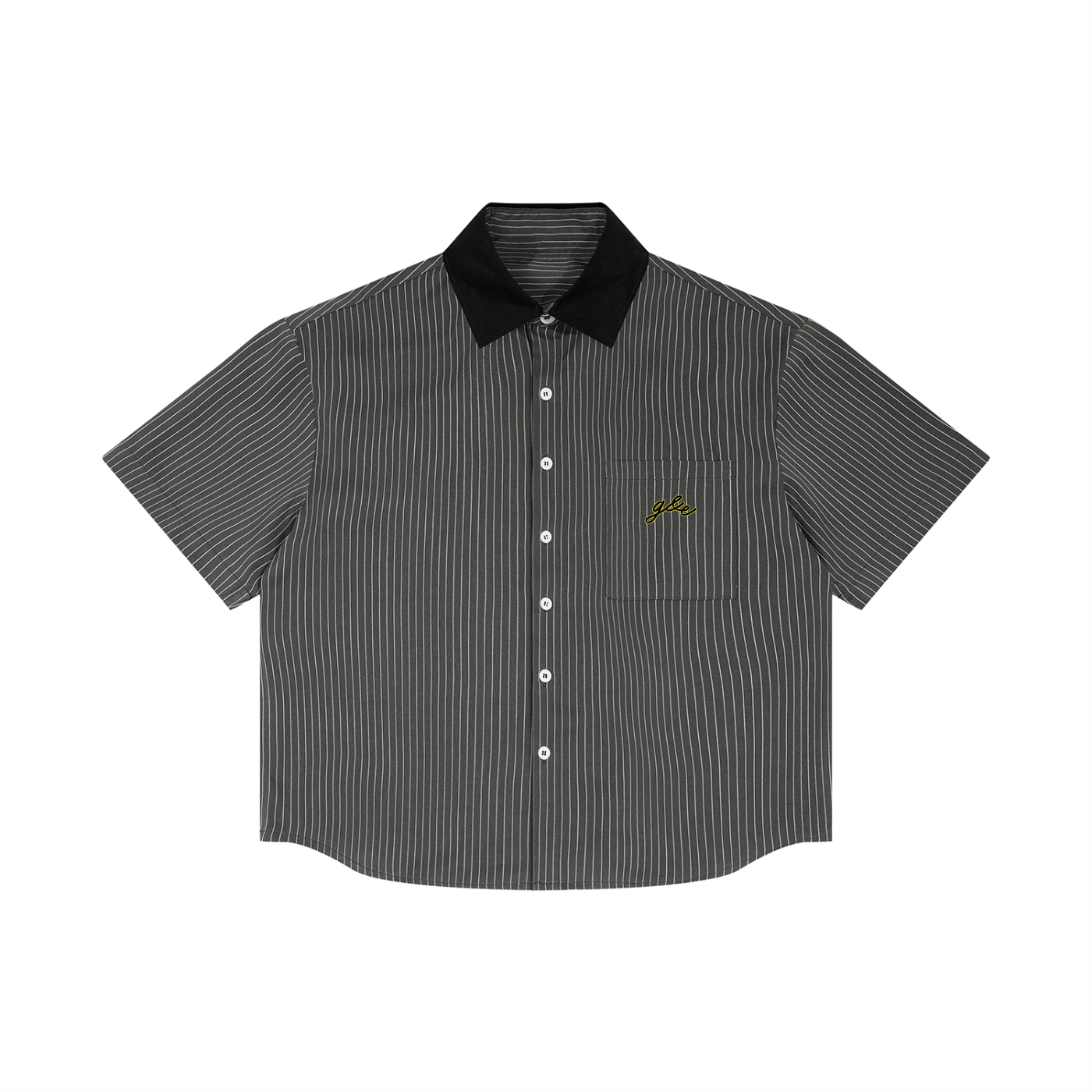 Signature Logo Pin-Stripe Boxy Polo