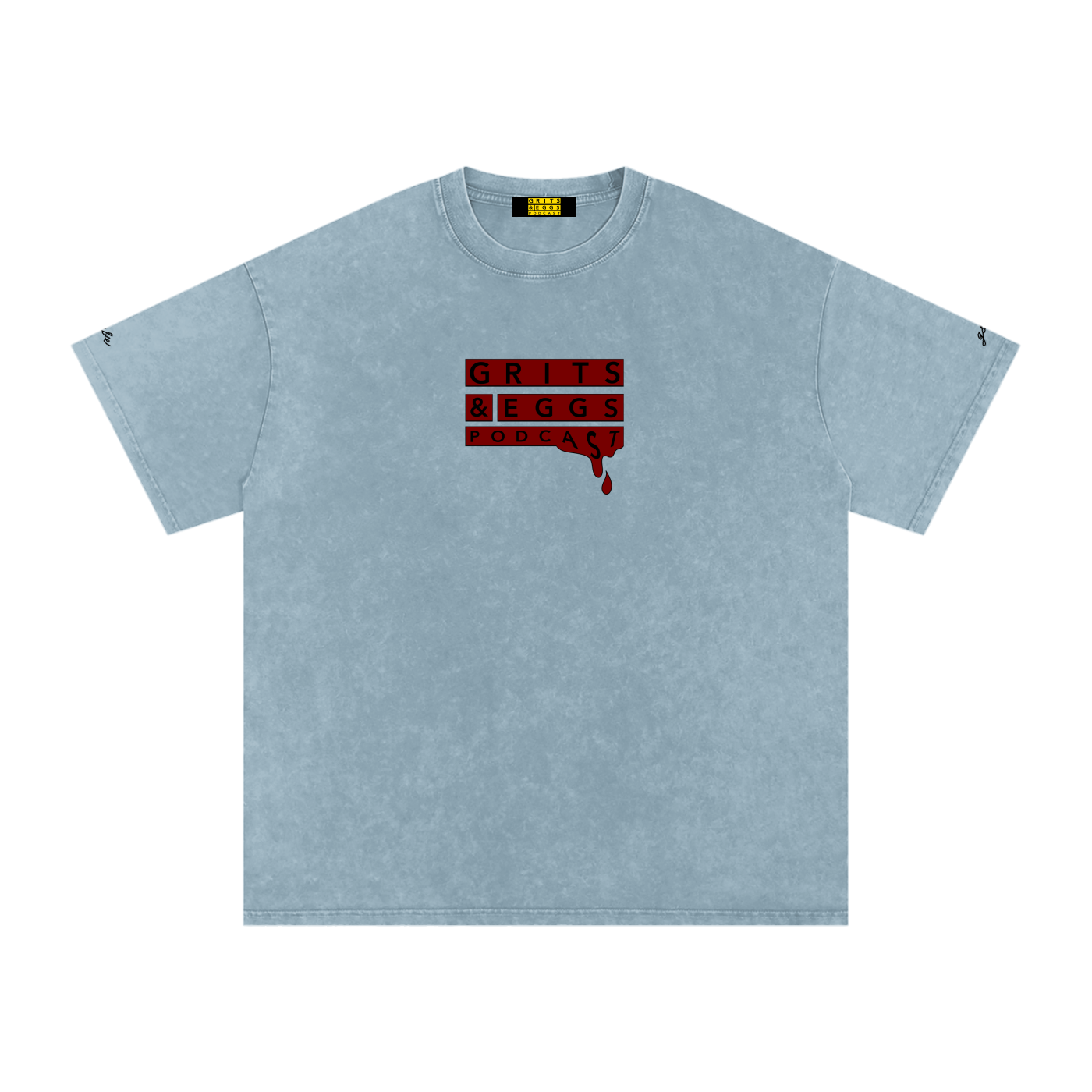 Guillotine & Eggs - Snow Washed Oversized Tee