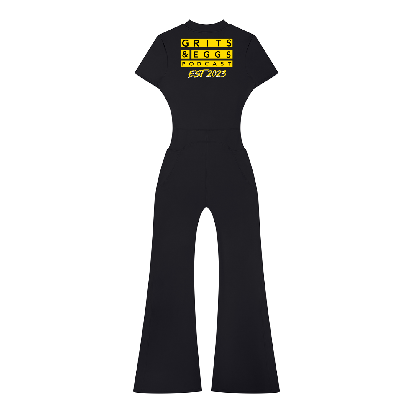 BodyCon Flared Quarter-Zip Jumpsuit