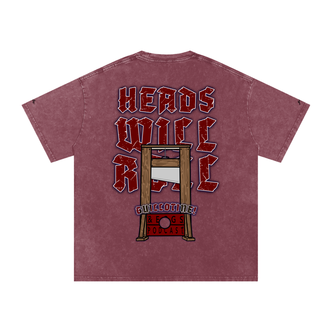 Guillotine & Eggs - Snow Washed Oversized Tee