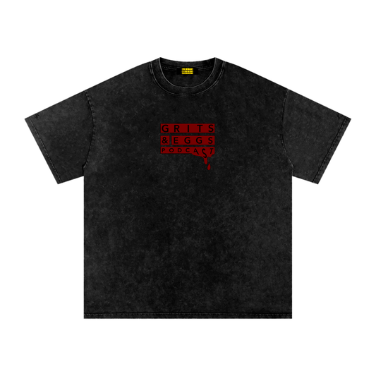 Guillotine & Eggs - Snow Washed Oversized Tee