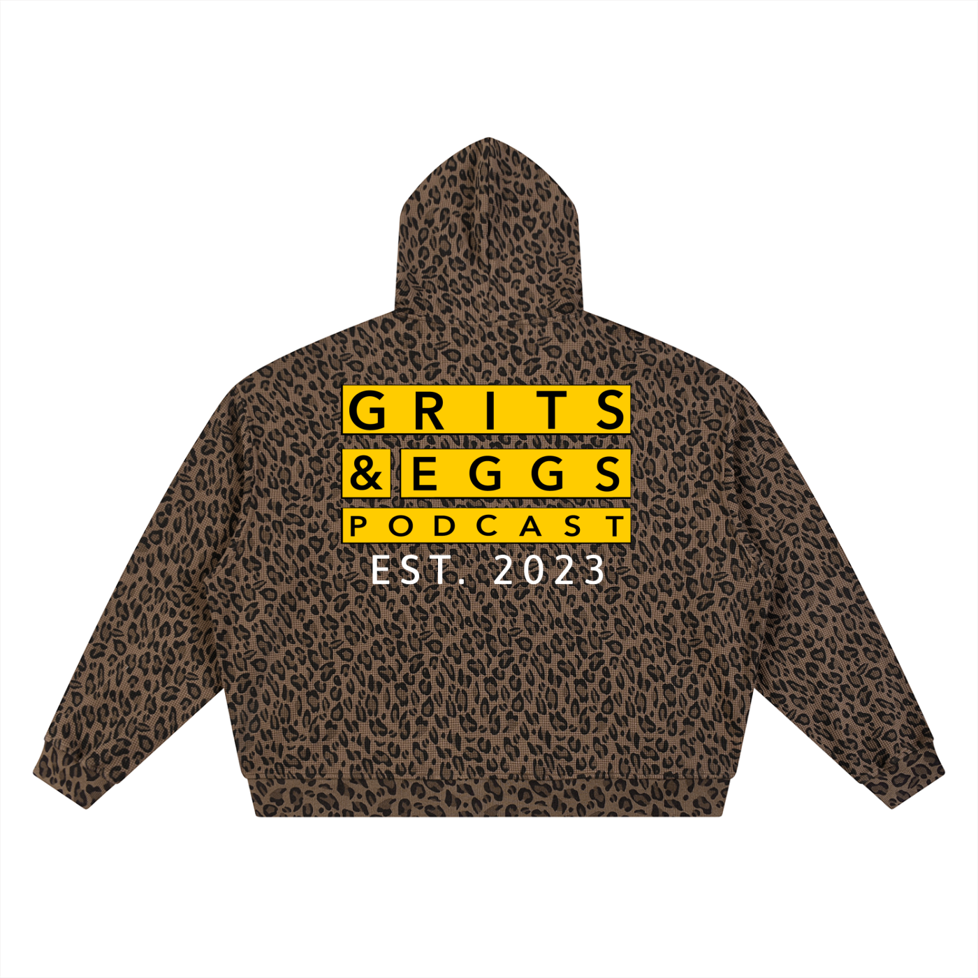 Signature Logo - Leopard Waffle Zip Up Hoodie