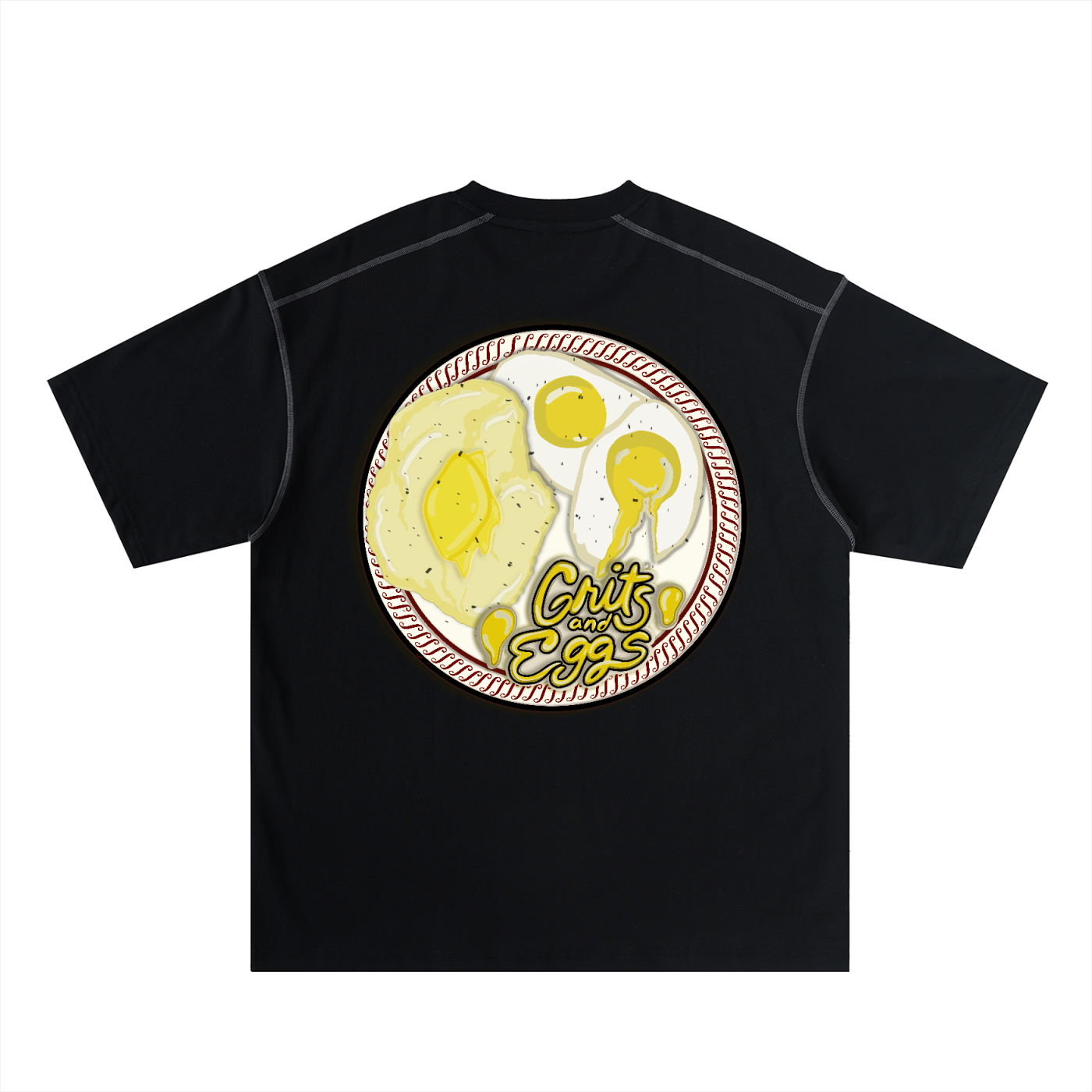 Signature Logo - Oversized Contrast-Stitched Cotton Tee