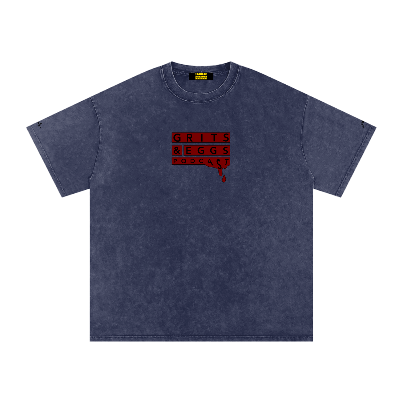 Guillotine & Eggs - Snow Washed Oversized Tee