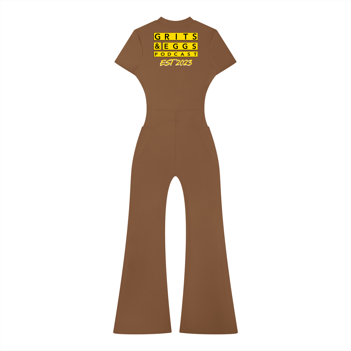 BodyCon Flared Quarter-Zip Jumpsuit
