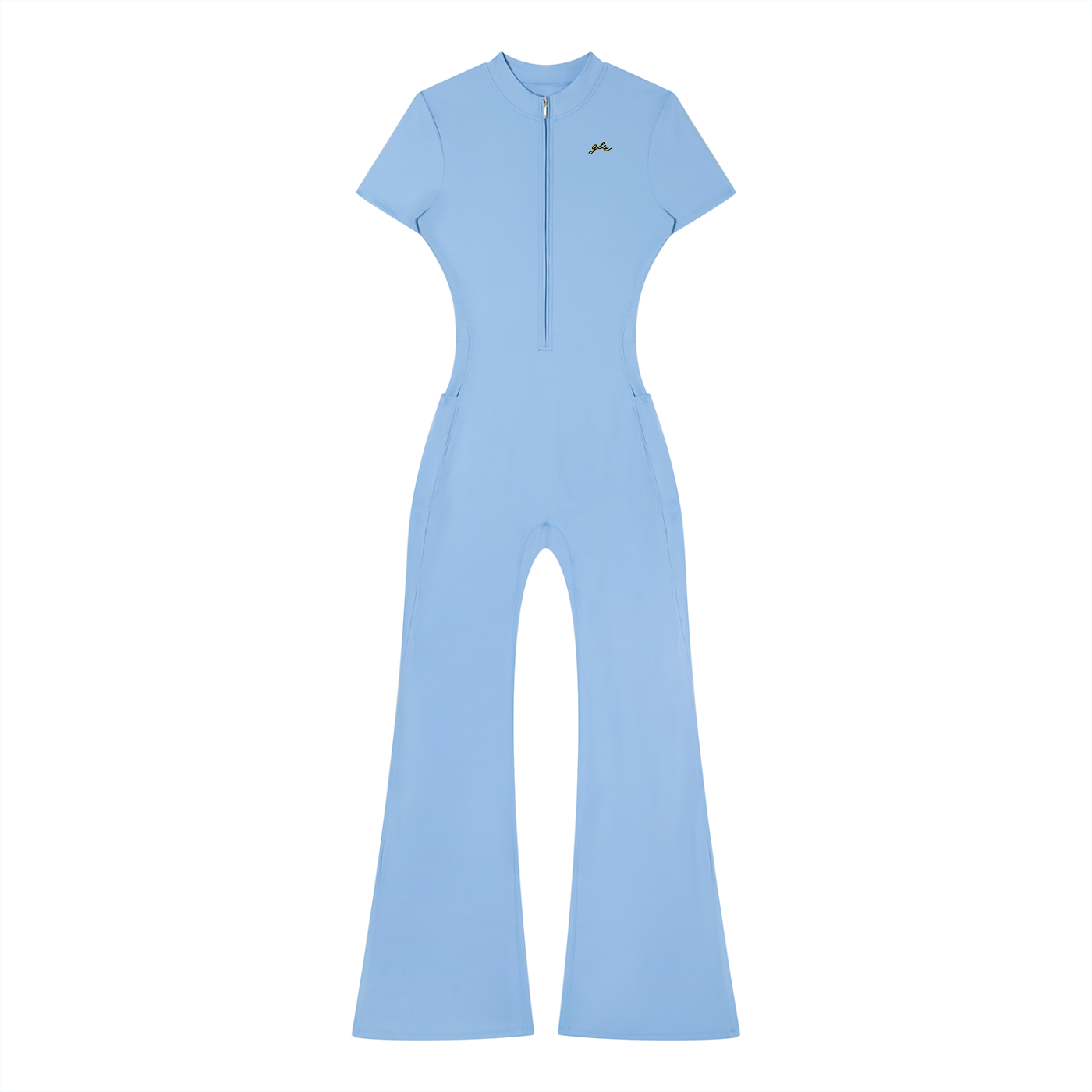 BodyCon Flared Quarter-Zip Jumpsuit