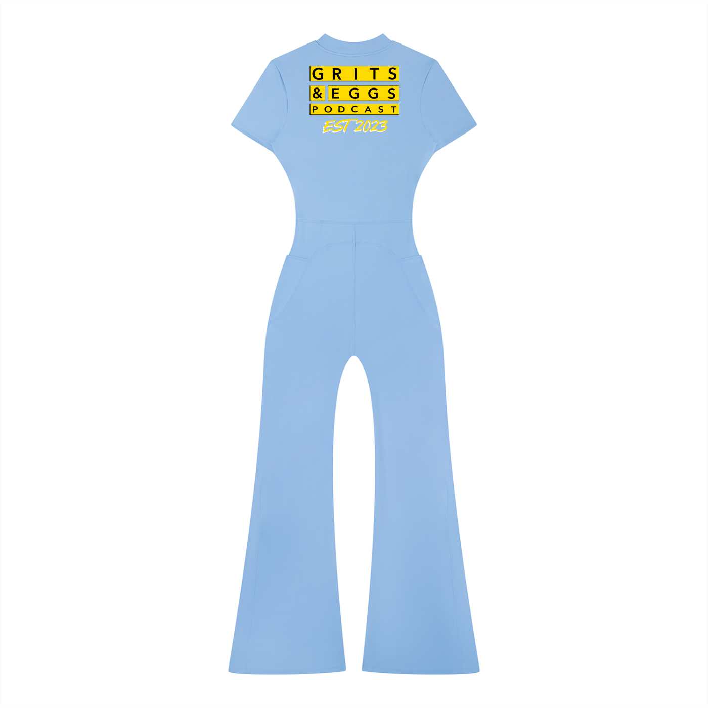 BodyCon Flared Quarter-Zip Jumpsuit